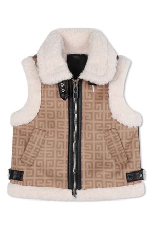 brown polyester gilet GIVENCHY KIDS | H30534263